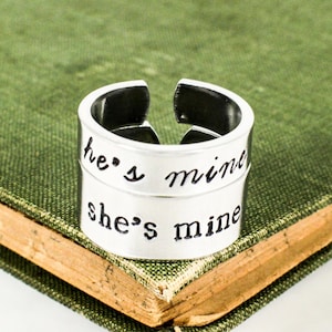 She's Mine He's Mine Ring Set - Valentines Day Gift