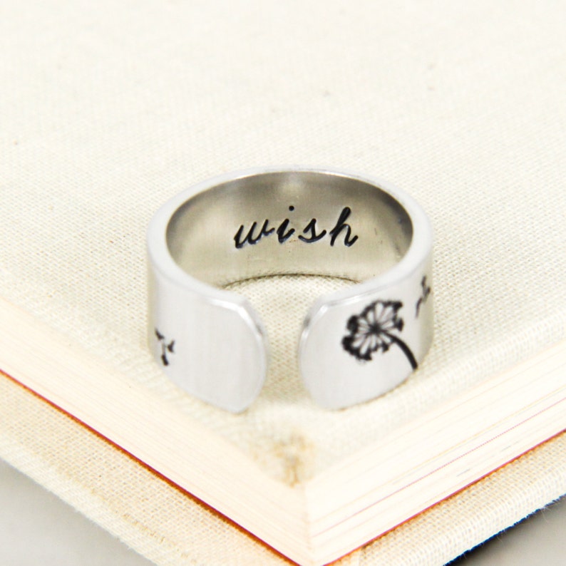 Dandelion Wish Ring Good Luck Ring Wish Jewelry Make a Etsy