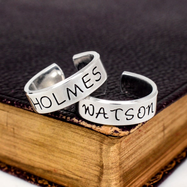 Holmes and Watson Best Friends Rings - Valentines Day Gift