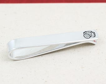 DSLR Camera Tie Clip: Hand Stamped Aluminum Photographer Gift