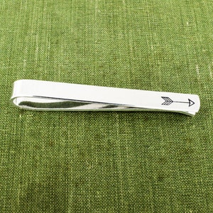 Hand Stamped Arrow Tie Clip: Aluminum Groomsmen Gift