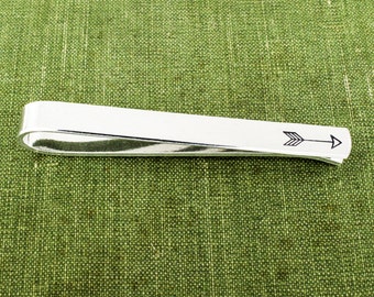Hand Stamped Arrow Tie Clip: Aluminum Groomsmen Gift