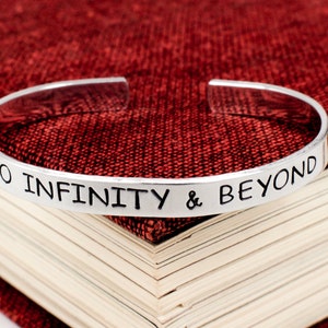 To Infinity and Beyond Bracelet, Infinity Jewelry, Hand Stamped Bracelet