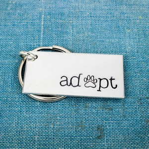 Cat or Dog Adopt Keychain with Paw Print