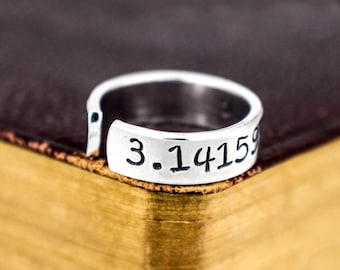 Pi Ring: Hand Stamped Aluminum Math Jewelry