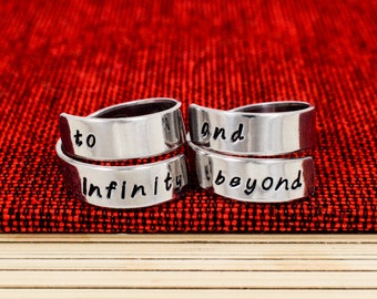 To Infinity and Beyond Wrap Ring Set, Best Friends, BFF Rings, Valentines Day Gift
