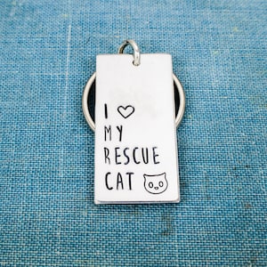 I Love My Rescue Cat Keychain - Animal Rescue