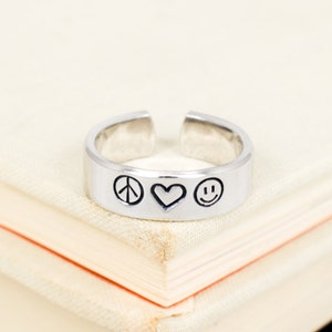 Peace Love and Happiness Ring