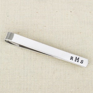 Engraved Tie Clip Monogram Wedding Gift Personalized Tie Clip Groomsmen Gift Custom Tie Clip image 1