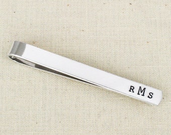 Monogram Tie Clip - Custom Tie Clip - Personalized Tie Clip - Groomsman Tie Clip - Fathers Day Tie Clip - Gifts for Men - Budget Wedding