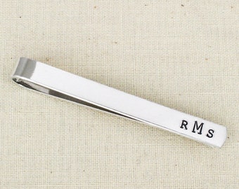 Engraved Tie Clip Monogram Wedding Gift Personalized Tie Clip Groomsmen Gift Custom Tie Clip