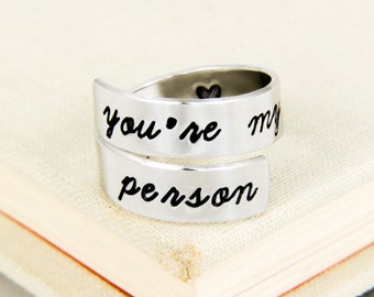 You're My Person Ring - Adjustable Aluminum Wrap Ring
