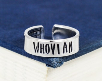 Whovian Ring: Hand Stamped Aluminum Doctor Who Inspired Jewelry