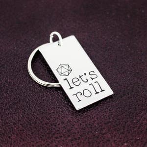 Let&#39;s Roll Keychain - d20 - Tabletop Gamer Gift