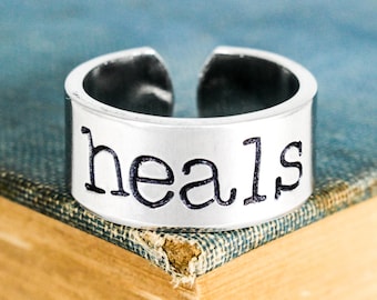 Alliance Healer Ring: Hand Stamped Aluminum MMO Gamer Jewelry