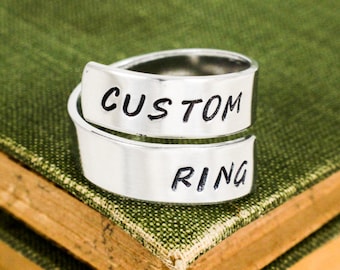 Personalized Aluminum Wrap Ring: Custom Twist Design