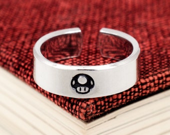 1UP Mushroom Ring - Retro Video Games - Gamer Gift - Gifts for Gamers - Video Game Jewelry