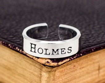 Holmes Ring: Hand Stamped Name Ring