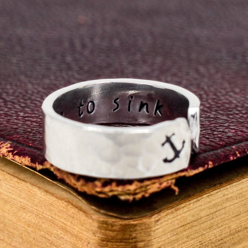 I Refuse to Sink Ring Anchor Jewelry Secret Message Ring Etsy