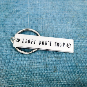 Adopt Don't Shop Keychain, Tierrettung, Haustieradoption, Hunde, Katzen