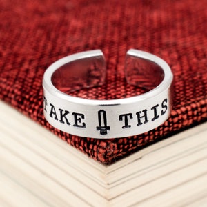 Take This Ring with Sword, Master Sword Ring, Retro Video Games, Gamer Gift, Gifts for Gamers, Video Game Jewelry