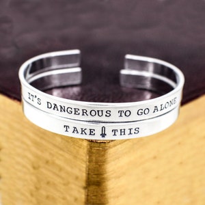 It&#39;s Dangerous to go Alone Take This Bracelet Set, Couples Bracelet, Valentines Day Gift