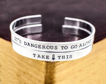 It's Dangerous to go Alone Take This Bracelet Set, Couples Bracelet, Valentines Day Gift