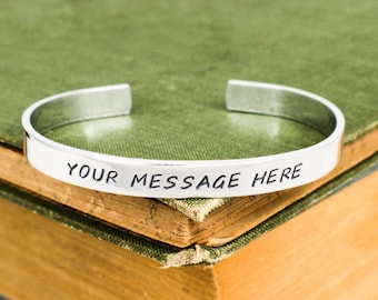Personalized Bracelet - Custom Bracelet on 1/4 inch Aluminum