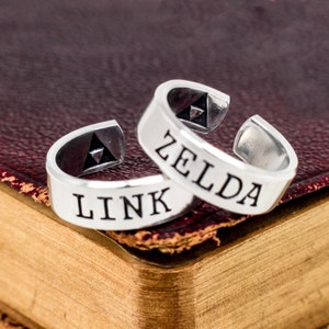 Link et Zelda Ring Set, Gamer Couple, Couples Rings, Cadeau de la Saint-Valentin image 2