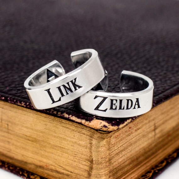 Link and Zelda Ring Set Zelda Jewelry Valentines Day Gift Etsy