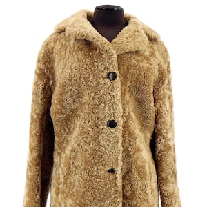 True Vintage 1960s 70s Blonde Persian Lamb Coat UK 10