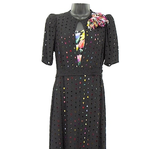 True Vintage 1930s Tulip Print Slip & Dress UK 10