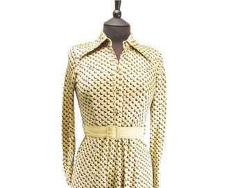 Vintage 1970s Bunny Hem Dress UK 8-10