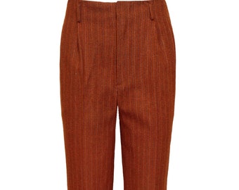 Pantalones de tweed vintage de los años 50 - Pantalones plisados de color naranja especia