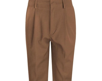 Pantalones Peg de los años cincuenta - Réplica vintage auténtica de los años 50 - Pantalones plisados "Chuck" para hombre Revival en marrón - Ropa masculina retro