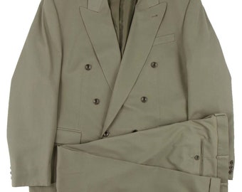 True Vintage Deadstock Pale Olive Green 40s Demob Style Suit Chest 48"