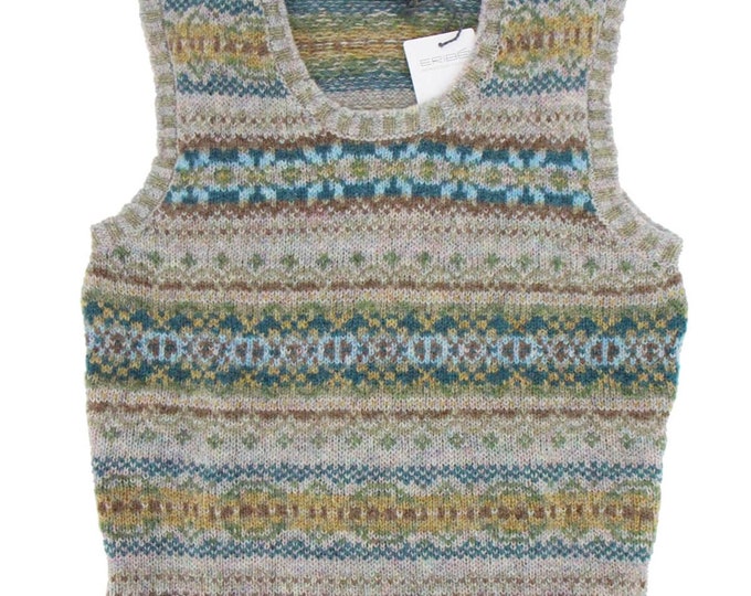 Womens Fairisle Tank Top Hand Produced Pure Scottish Etsy