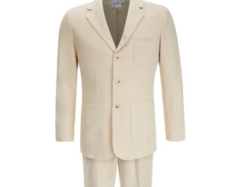 Linen Patch Pocket Suit - Socialite 1930s 1940s Forties Quality Replica Vintage Style Gadabout Jacket & Trousers