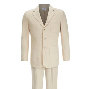 Linen Patch Pocket Suit - Socialite 1930s 1940s Forties Quality Replica Vintage Style Gadabout Jacket & Trousers