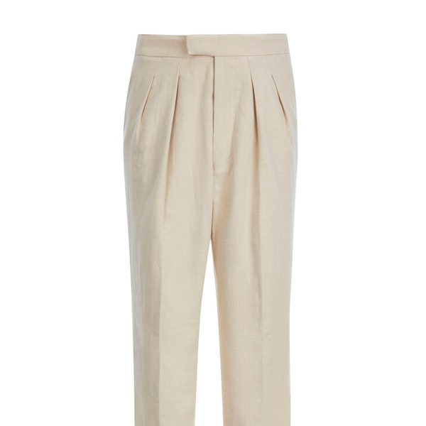 Linen Fishtail Trousers - Socialite 1930s 1940s Forties Quality Replica Vintage Style Gadabout Trousers