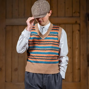 Fair Isle Shetland Wool Tank Top – Men's Scottish Knitwear - Etsy