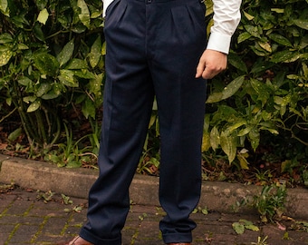 1940s Style Marineblaue High Waist Hose - Vintage Reproduktion