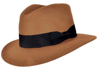 Vintage BETMAR Tan Fabric Fedora Hat Vintage Betmar Fedora, Tan Wool, 1960s Mad Men Style - Etsy main image 4