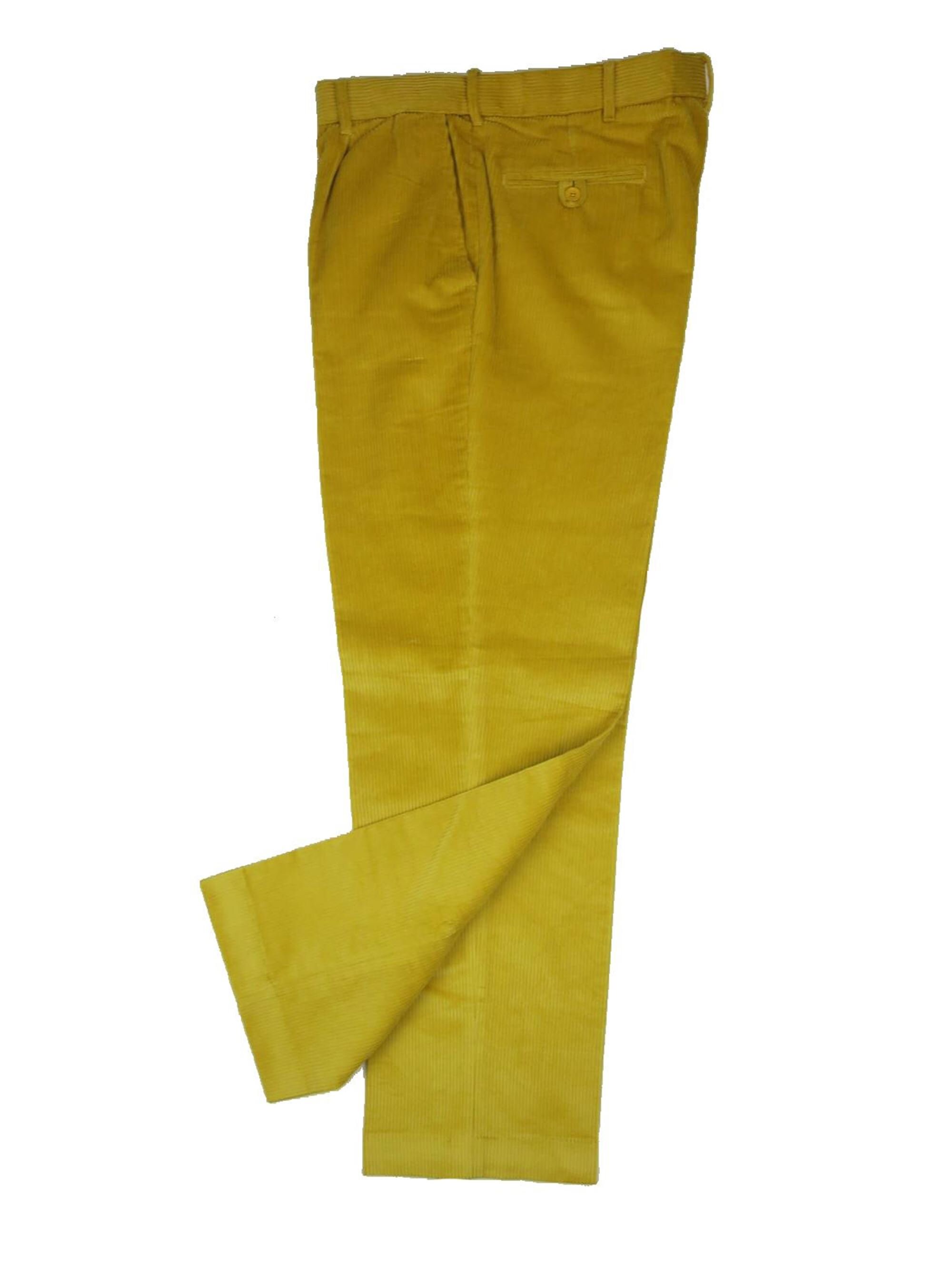 Image of Vintage Trousers - True Custard Corduroy Pants By Peter Christian Waist 38"