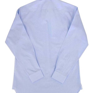 Blue Fine Stripe Spearpoint Collar Shirt 1930s 1940s Vintage Replica Revival Cotton Single Barrel Cuff Men's Peaky Blinders Shirt image 3