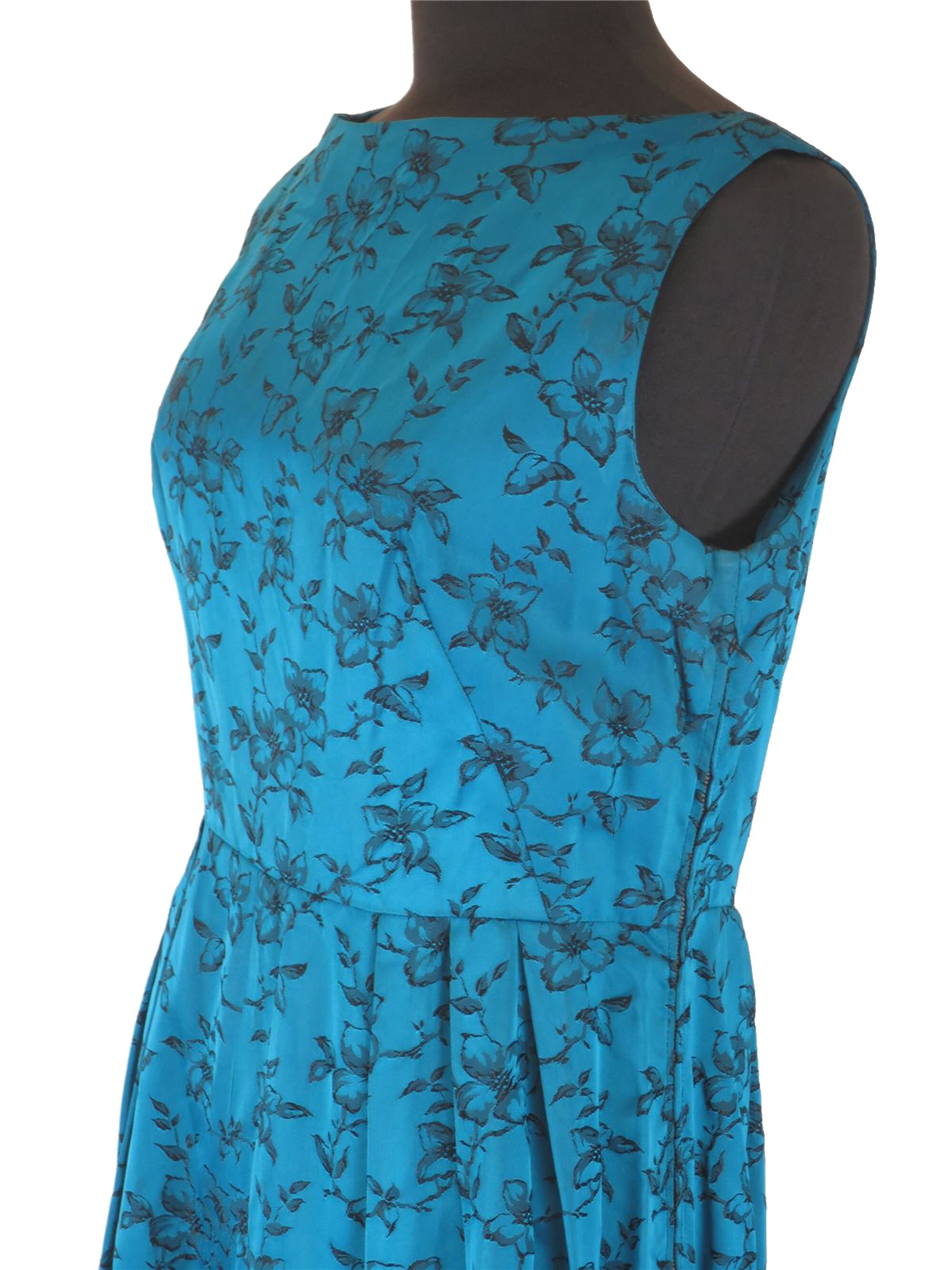 Kingfisher Brocade Full Length Vintage Evening Gown UK 12-14 | Etsy