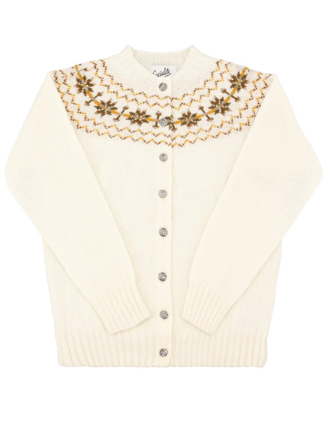 スコットランド製 ビンテージ フェアアイル ニット カーディガン モーヴ スコットランド製 ビンテージ フェアアイル ニット カーディガン