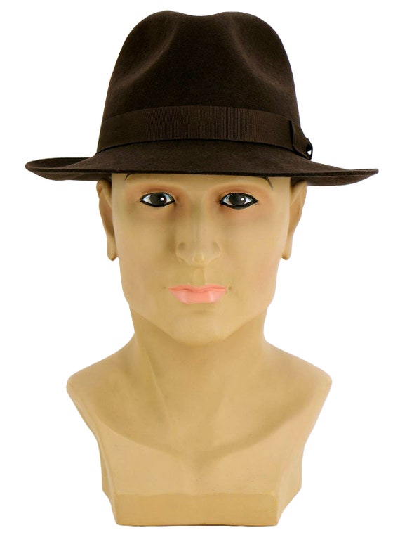 Snap Brim Fedora Hat | Dark Brown Pure Wool Men's… - image 3