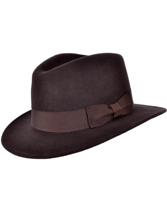 Classic Fedora Hat Dark Brown Pure Wool Men's Hat Authentic 1940s Retro  Vintage Style -  Canada