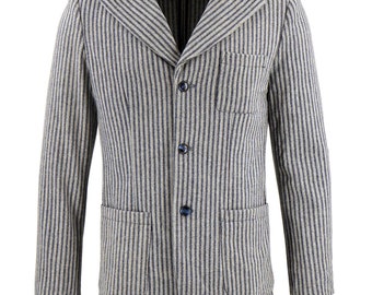 Wool Boating Jacket - Navy Stripe Socialite 1930s 1940s Forties Quality Replica Vintage Style "Gallivant" Herringbone Jacket